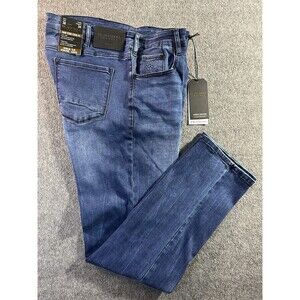 Black Bull Apparel Mens 38x34 Blue Jeans Regular Slim Fit Extensible Stretch NWT